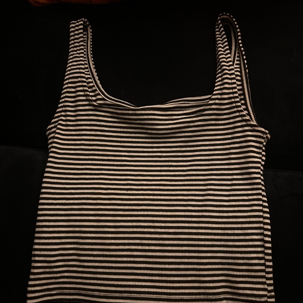 Striped Black and White Women's Tank Top